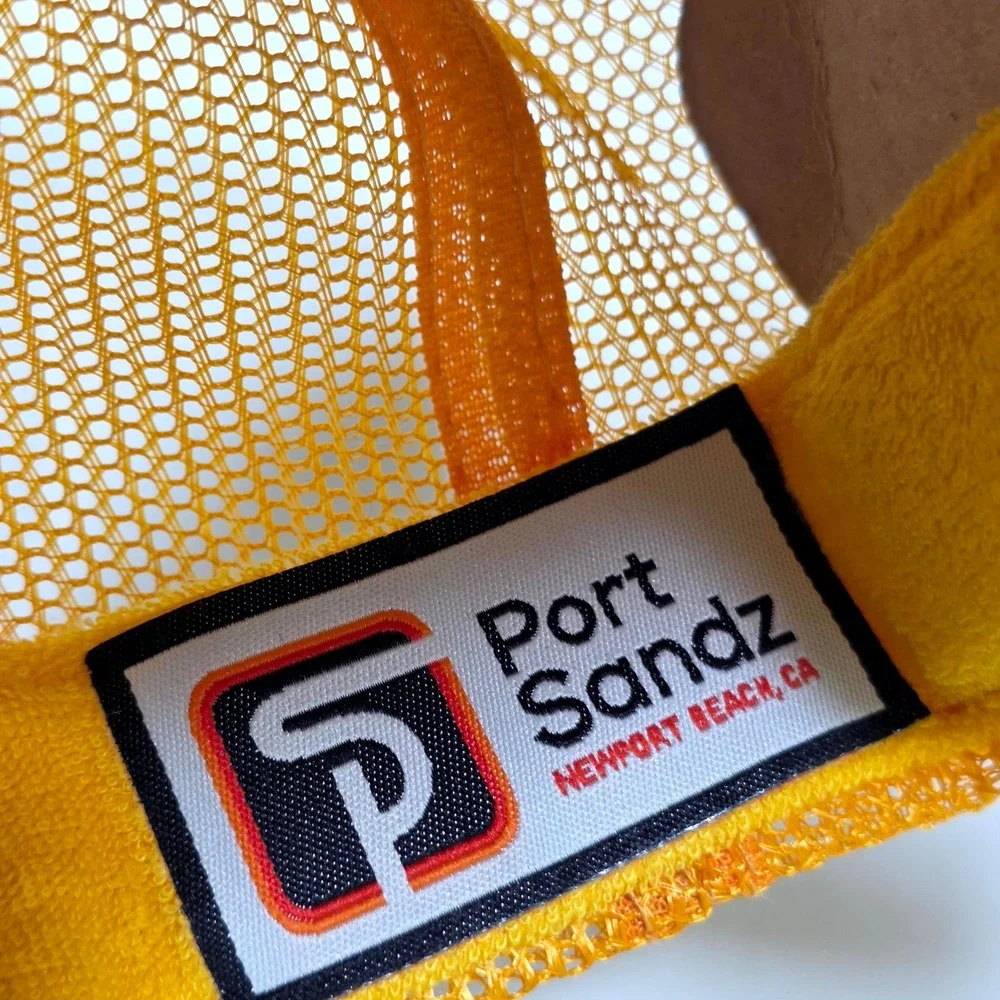 Port Sandz Trucker Hat Unisex OSFM Gold G'day Patch Snapback Mesh Surf Cap